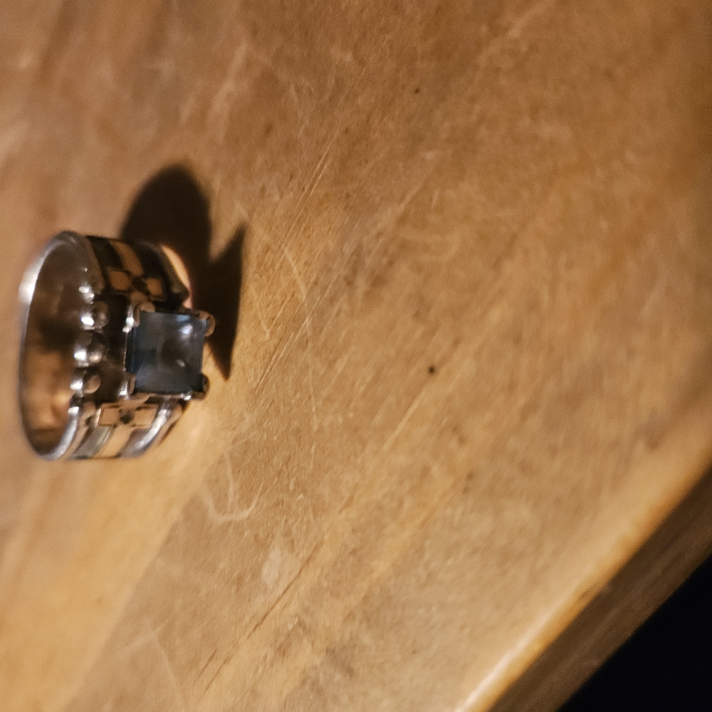 Silver and Blue Stone Ring